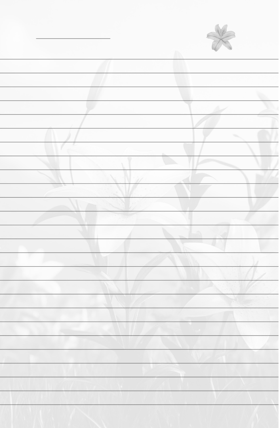 Lily Blossoms Interior Pages