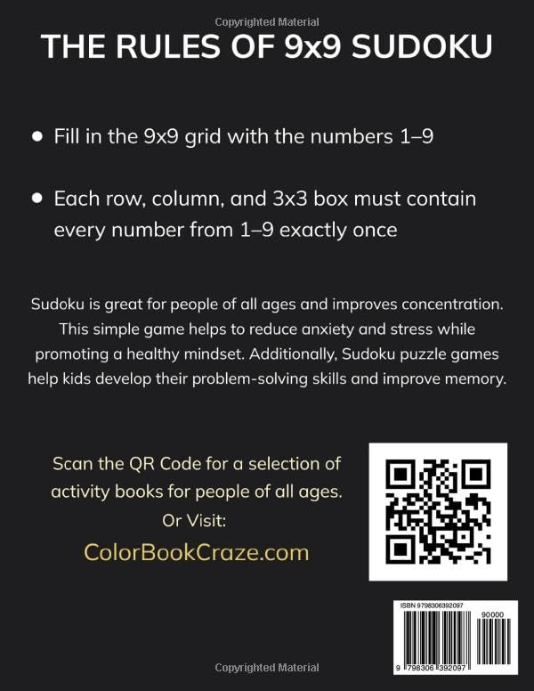 Advanced Level Sudoku Book Back Cover
